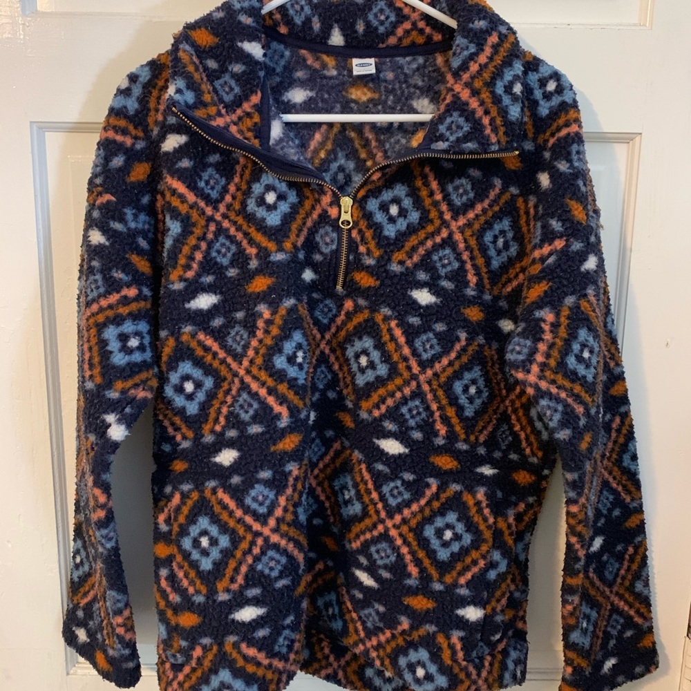 Tribal Print Cozy Teddy Pullover